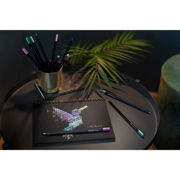 Faber-Castell Buntstifte Black Edition Metallic 12er Kartonetui